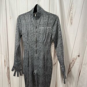 Shane Justin Women’s Large Gray Black Finger Jumpsuit One Piece